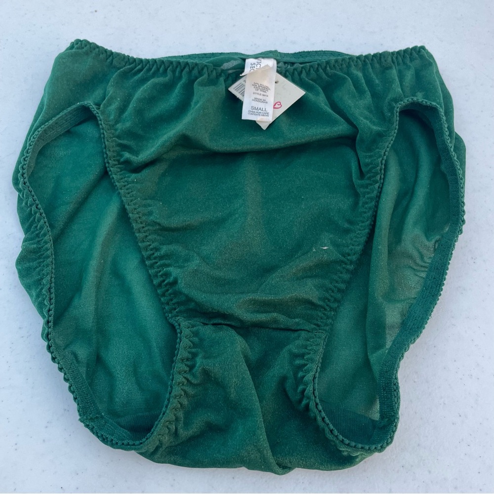 VTG Victoria’s Secret Panties 90s Hi Leg French High Waist Brief Green Sz S New